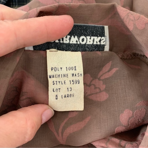 Vintage Y2K Semi Sheer Floral Button Up Blouse Women’s L Whimsygoth Romantic - Picture 4 of 16